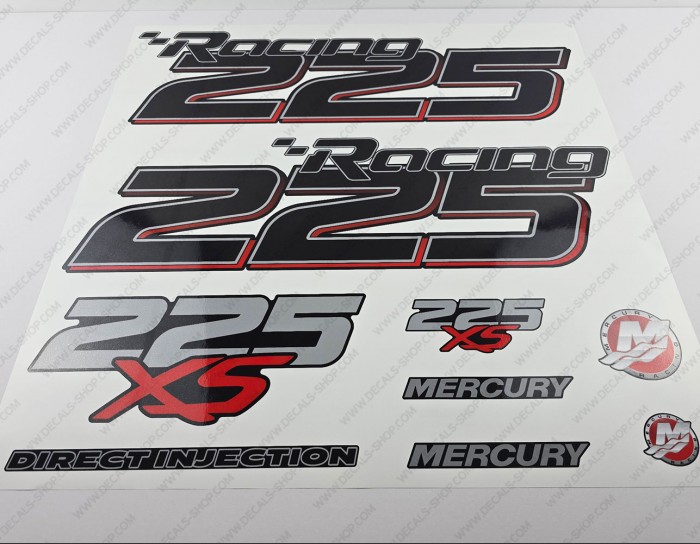 Mercury Racing 225XS Optimax DFI 2016-2017 Outboard Decal Kit